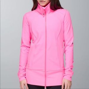 Lululemon 4 Zing Pink Nice Asana Jacket Luon Full Zip Thumbholes NEON